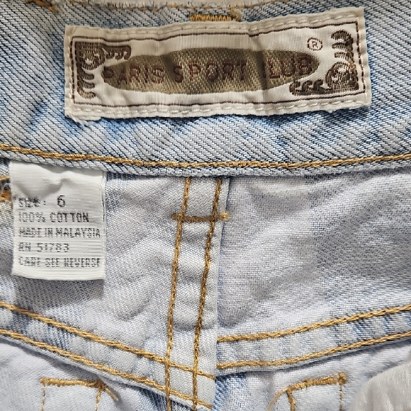Vintage 90's High-waisted Light Blue Striped Women's Jean Shorts - Picture 9 of 9